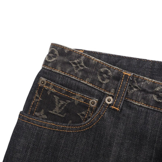 LOUIS VUITTON Denim pants 072WWLPA02CF7 Cotton denim Black type Women 38 Used Authentic
