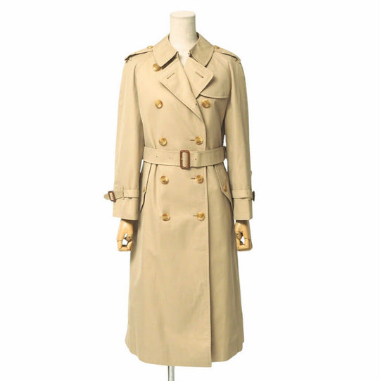 BURBERRY trench coat 100% cotton beige Women 7AB2 Used Authentic