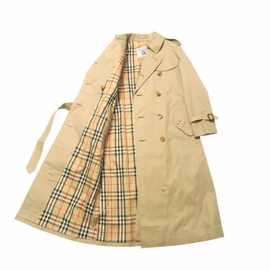 BURBERRY trench coat 100% cotton beige Women 7AB2 Used Authentic