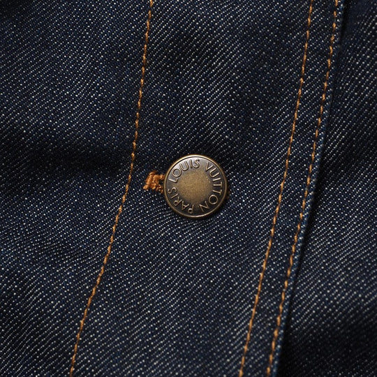 LOUIS VUITTON Denim Jacket Cotton denim Blue type Women 34 Used Authentic