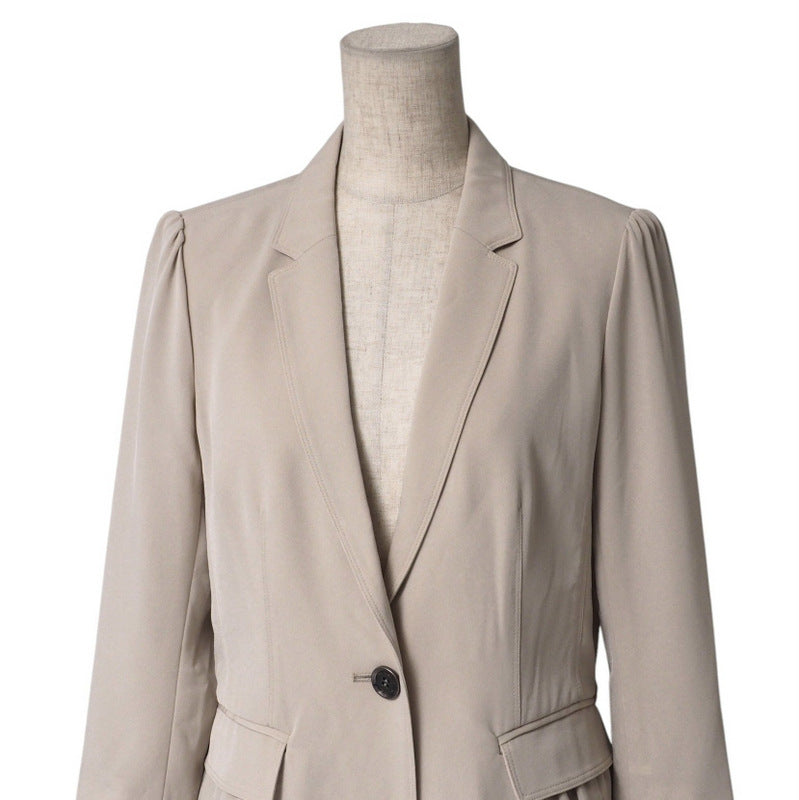 BURBERRY tailored jacket B1E09-757--40 96% triacetate, 4% polyurethane beige Women 40 Used Authentic