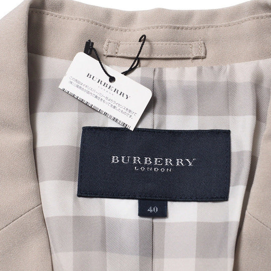 BURBERRY tailored jacket B1E09-757--40 96% triacetate, 4% polyurethane beige Women 40 Used Authentic