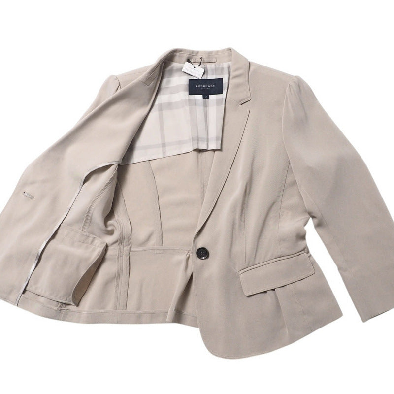 BURBERRY tailored jacket B1E09-757--40 96% triacetate, 4% polyurethane beige Women 40 Used Authentic