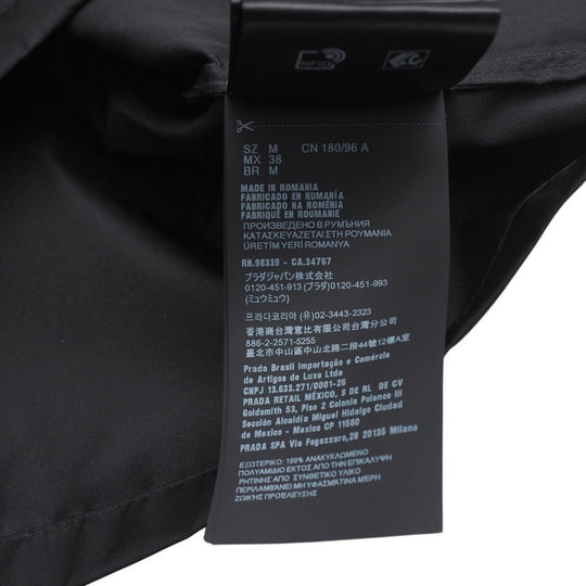PRADA Short sleeve shirt SC449 S182 1WQ8 Nylon black mens M(180/96A) Used Authentic