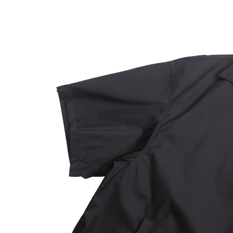 PRADA Short sleeve shirt SC449 S182 1WQ8 Nylon black mens M(180/96A) Used Authentic