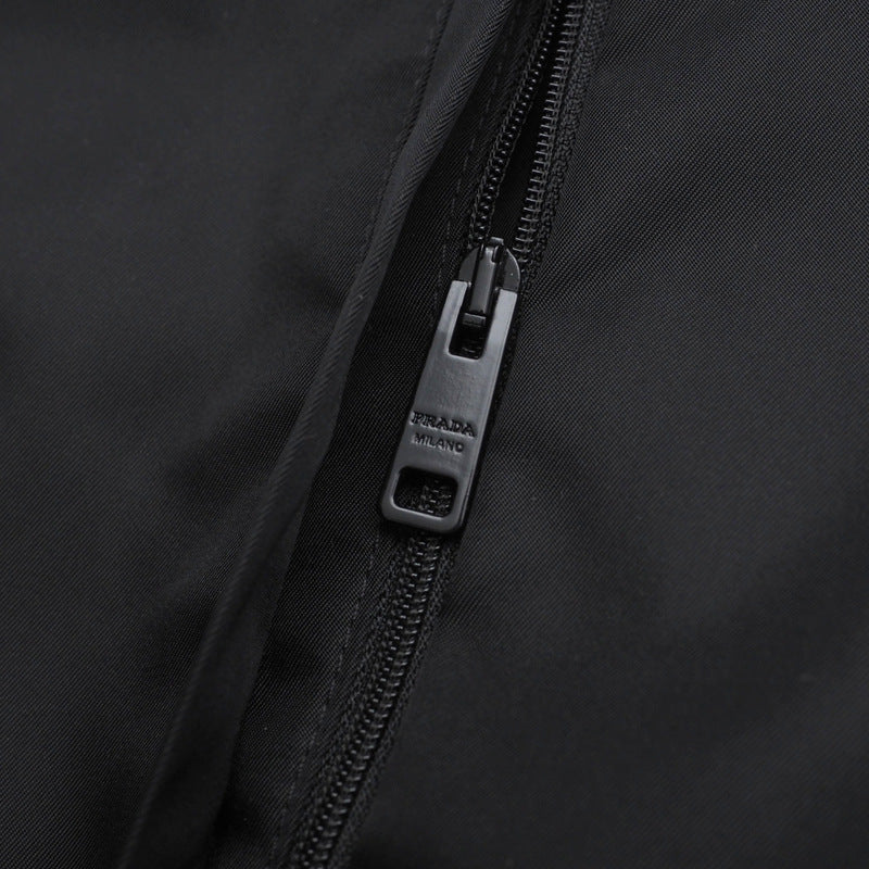 PRADA Short sleeve shirt SC449 S182 1WQ8 Nylon black mens M(180/96A) Used Authentic