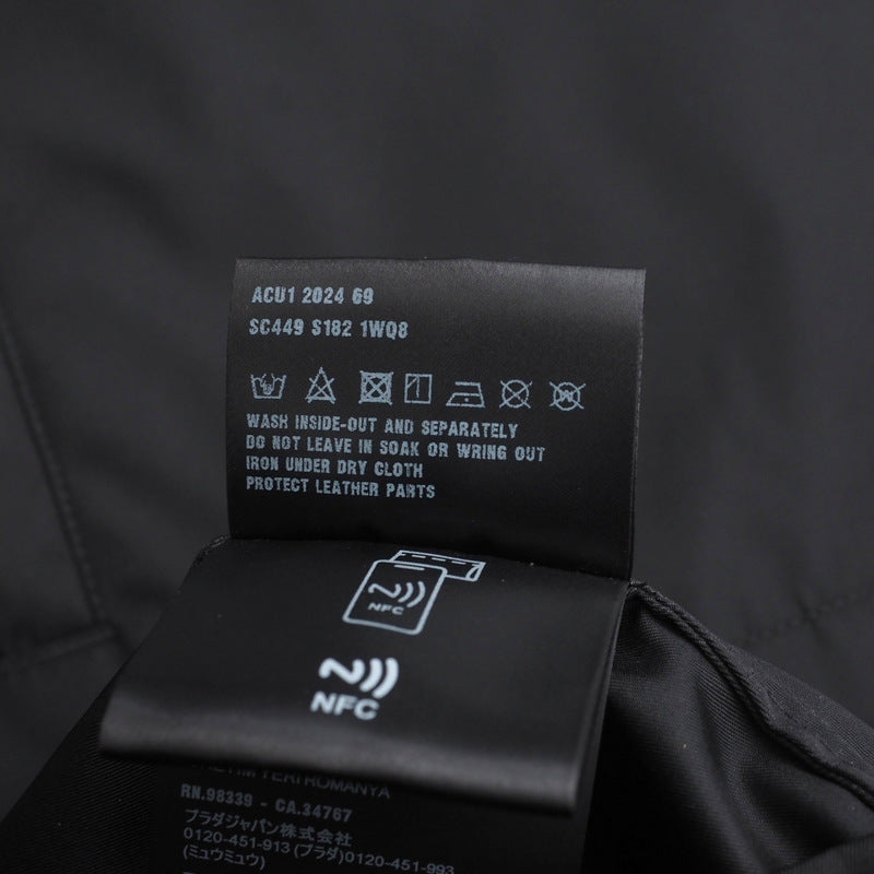 PRADA Short sleeve shirt SC449 S182 1WQ8 Nylon black mens M(180/96A) Used Authentic