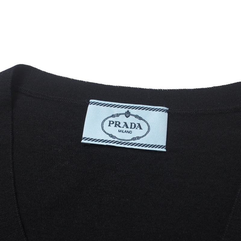 PRADA cardigan F25F68 knit black Women 40 Used Authentic