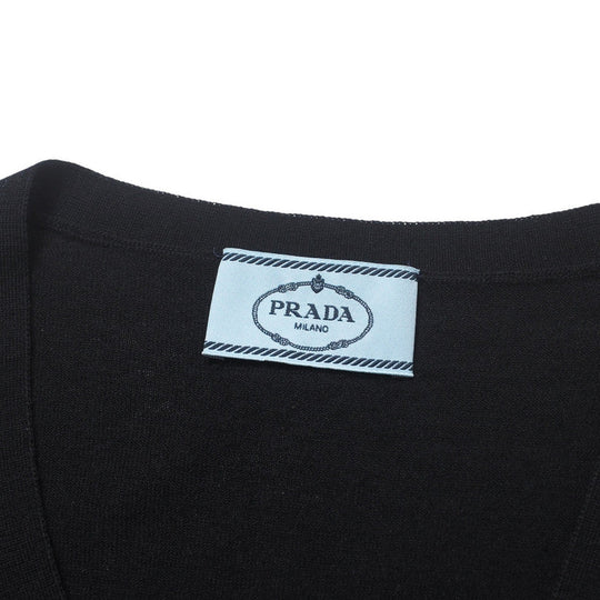 PRADA cardigan F25F68 knit black Women 40 Used Authentic