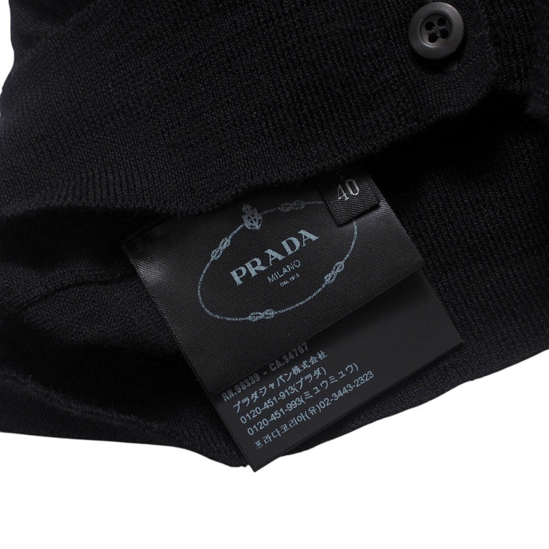 PRADA cardigan F25F68 knit black Women 40 Used Authentic