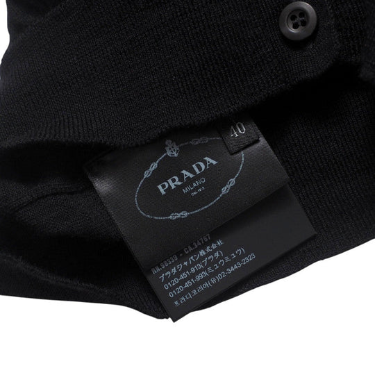 PRADA cardigan F25F68 knit black Women 40 Used Authentic