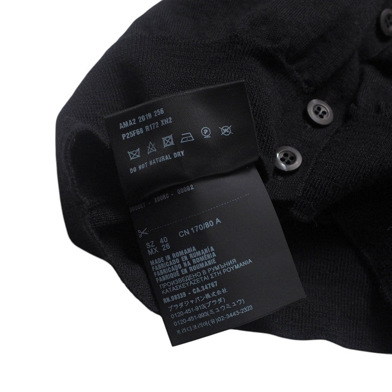 PRADA cardigan F25F68 knit black Women 40 Used Authentic