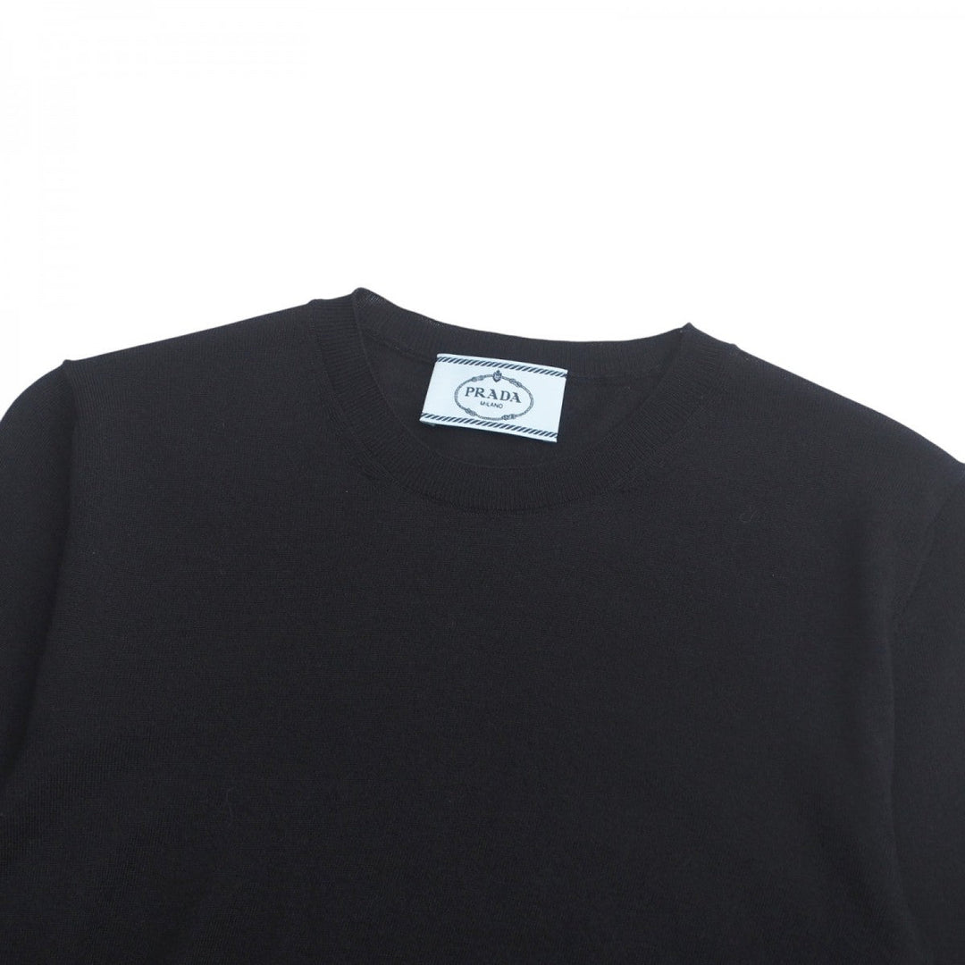 PRADA knit P24CON R172 XH2 cotton black Women 38 Used Authentic