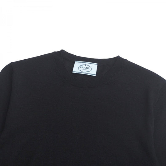 PRADA knit P24CON R172 XH2 cotton black Women 38 Used Authentic