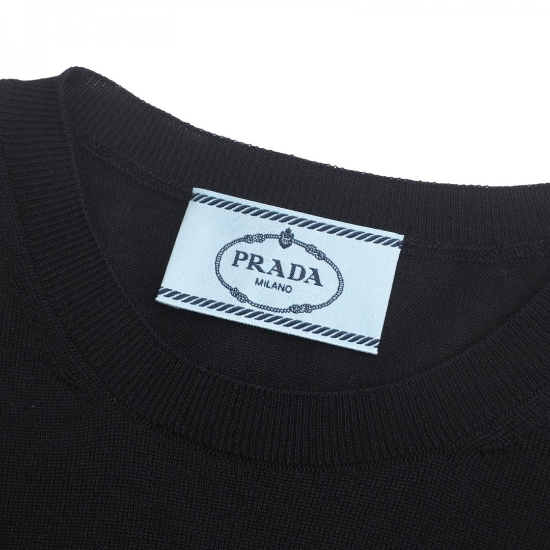 PRADA knit P24CON R172 XH2 cotton black Women 38 Used Authentic