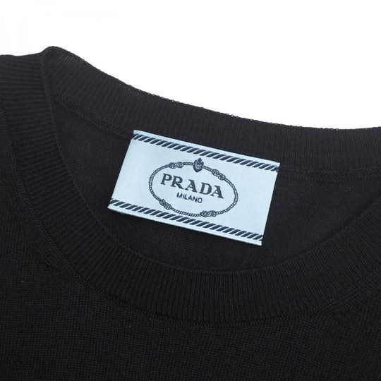 PRADA knit P24CON R172 XH2 cotton black Women 38 Used Authentic