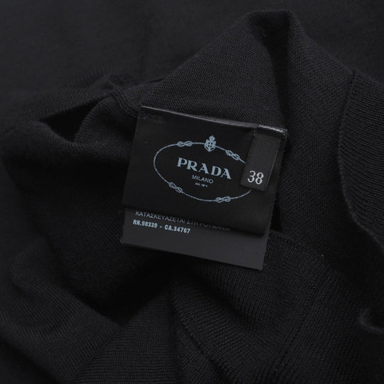 PRADA knit P24CON R172 XH2 cotton black Women 38 Used Authentic