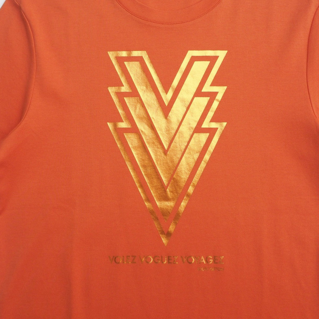 LOUIS VUITTON Short sleeve T-shirt RM151 H7Y66WCMS cotton Orange mens S Used Authentic