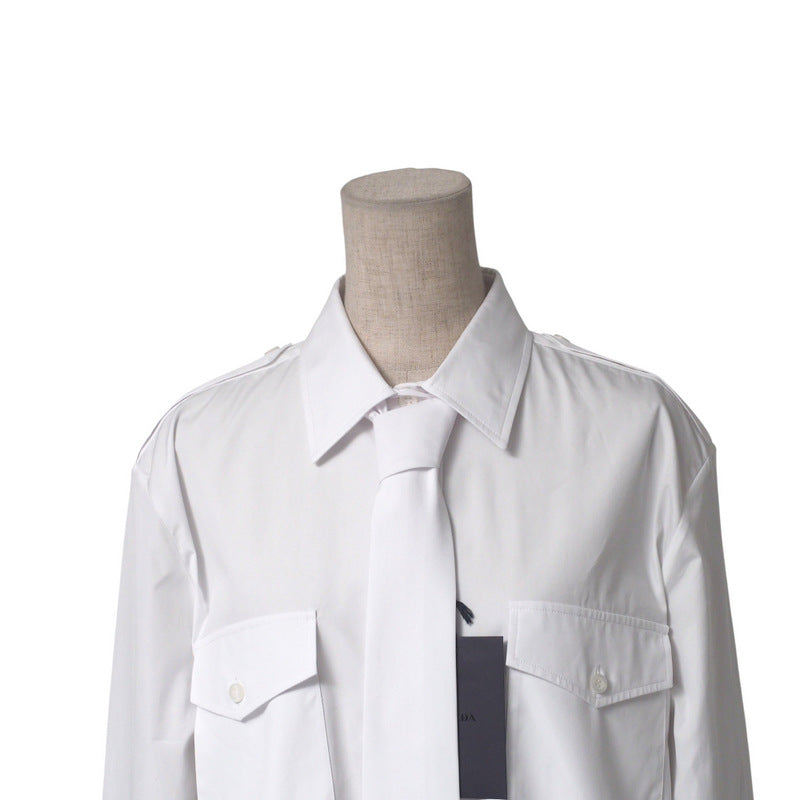 PRADA Long sleeve shirt DNA91Q cotton 100% white Women 44 Used Authentic