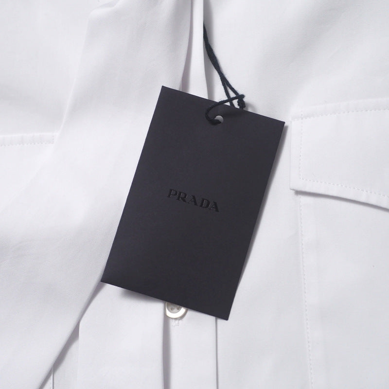 PRADA Long sleeve shirt DNA91Q cotton 100% white Women 44 Used Authentic