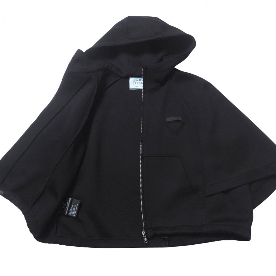 PRADA Hoodie 138561 62% cotton, 38% polyamide black Women XS Used Authentic