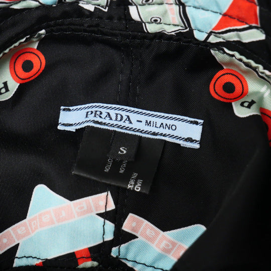 PRADA hat Nylon black Women S Used Authentic