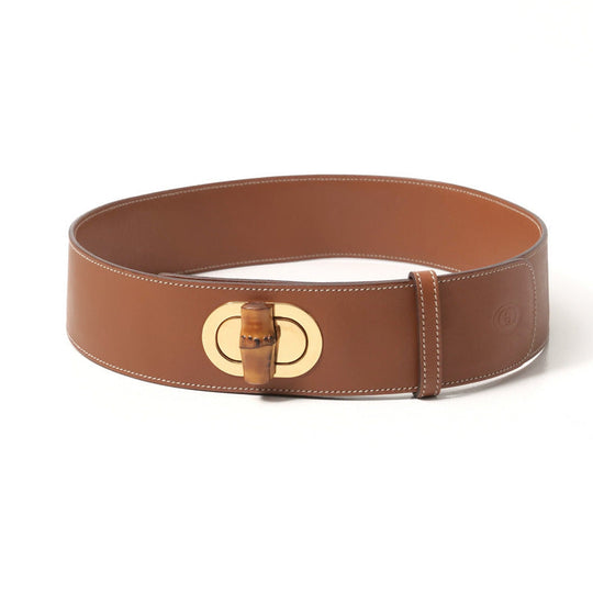 GUCCI belt 037 098 0309 Genuine Leather Brown gold 70・28