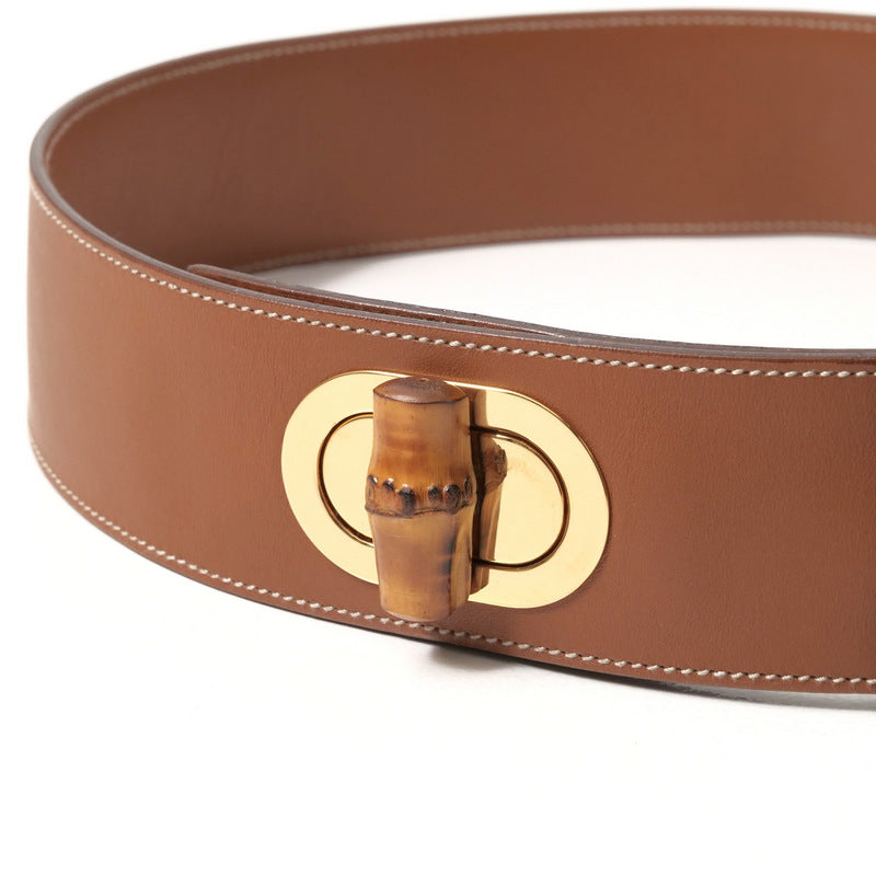 GUCCI belt 037 098 0309 Genuine Leather Brown gold 70・28