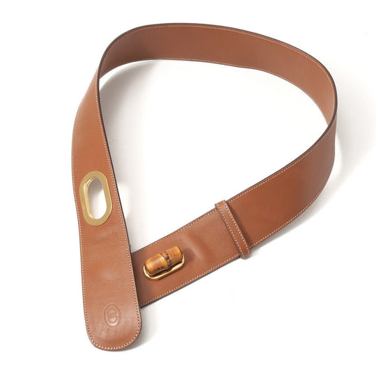 GUCCI belt 037 098 0309 Genuine Leather Brown gold 70・28