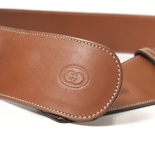 GUCCI belt 037 098 0309 Genuine Leather Brown gold 70・28