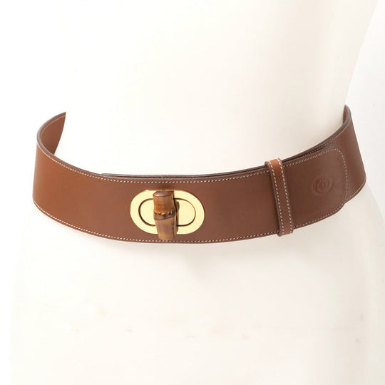 GUCCI belt 037 098 0309 Genuine Leather Brown gold 70・28