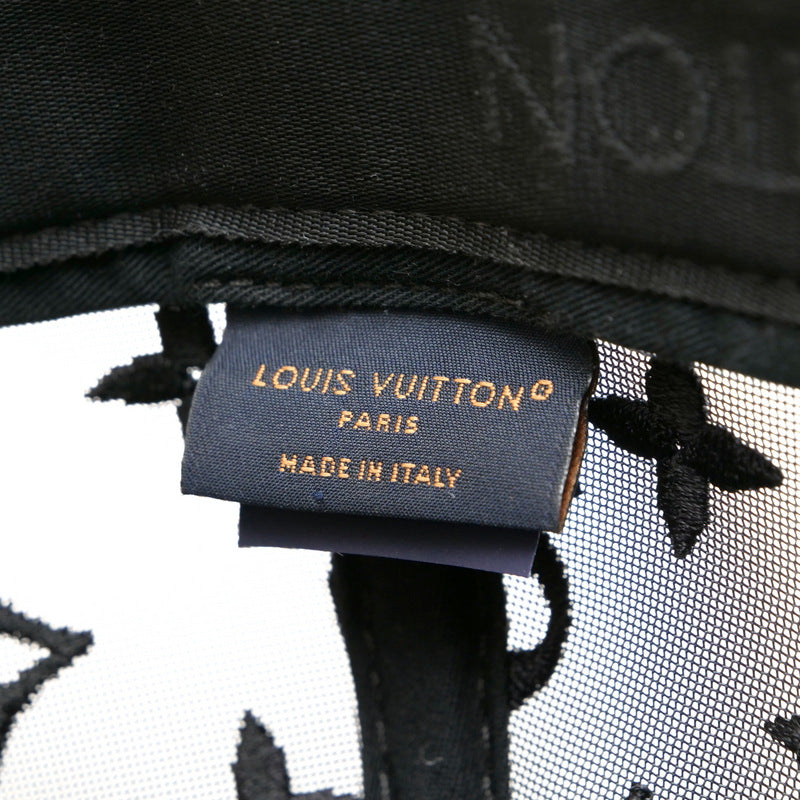 LOUIS VUITTON cap M77115 Cotton polyester black cap baseball monogram mesh mens - Used Authentic