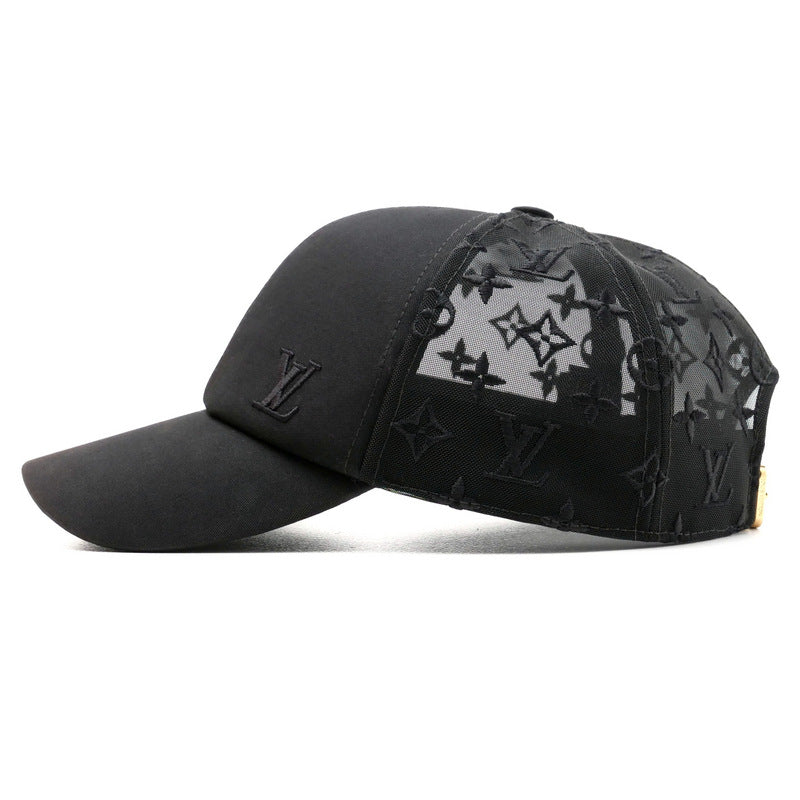 LOUIS VUITTON cap M77115 Cotton polyester black cap baseball monogram mesh mens - Used Authentic