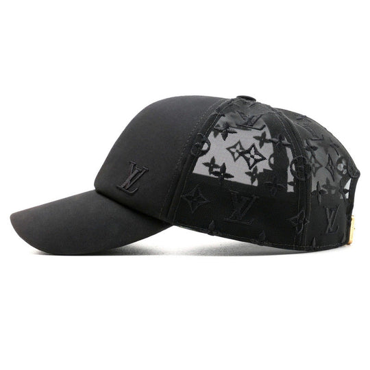 LOUIS VUITTON cap M77115 Cotton polyester black cap baseball monogram mesh mens - Used Authentic