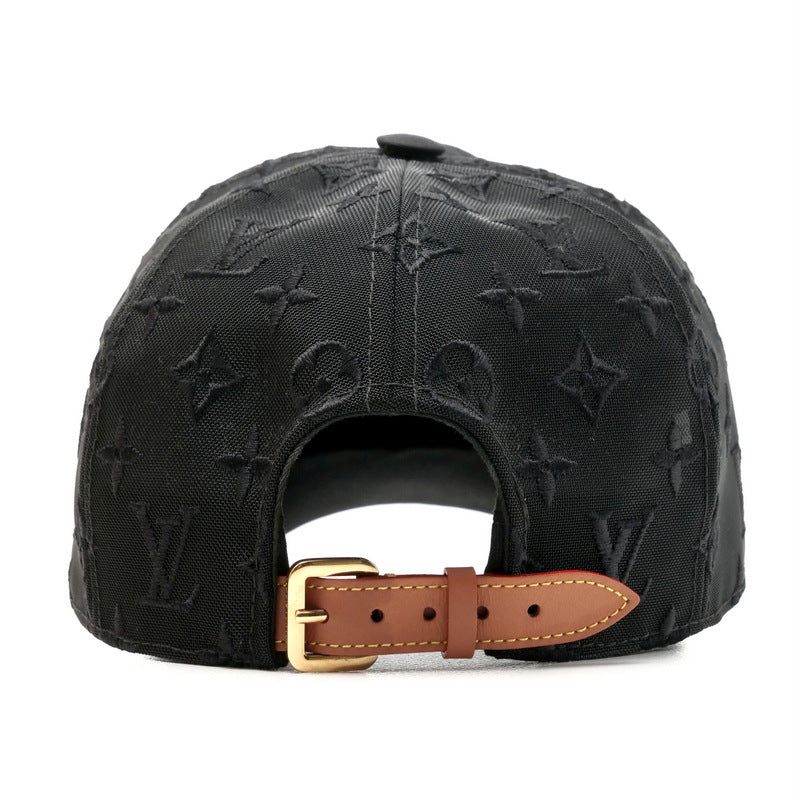 LOUIS VUITTON cap M77115 Cotton polyester black cap baseball monogram mesh mens - Used Authentic