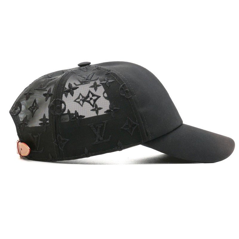 LOUIS VUITTON cap M77115 Cotton polyester black cap baseball monogram mesh mens - Used Authentic