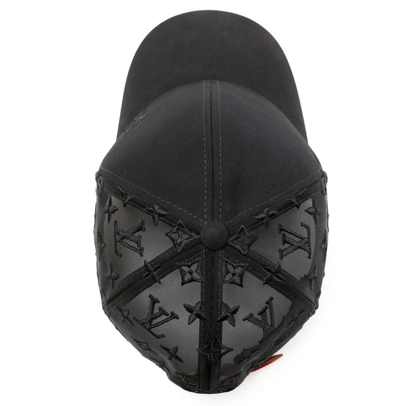 LOUIS VUITTON cap M77115 Cotton polyester black cap baseball monogram mesh mens - Used Authentic