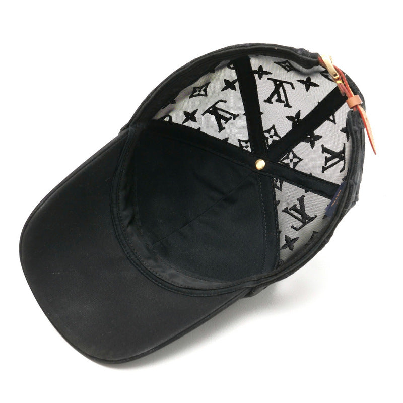 LOUIS VUITTON cap M77115 Cotton polyester black cap baseball monogram mesh mens - Used Authentic