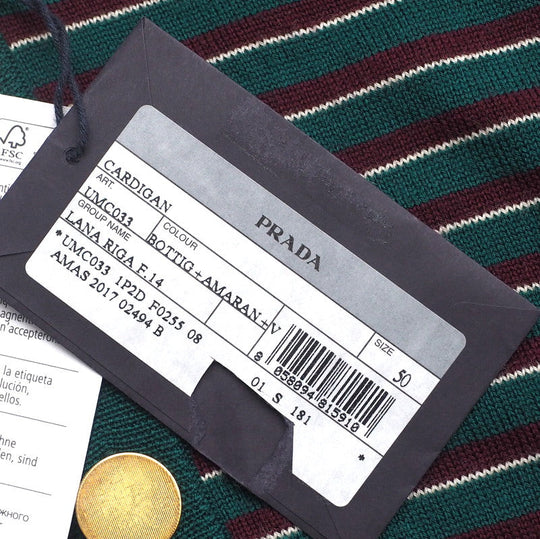 PRADA cardigan wool Green type mens 50 Used Authentic