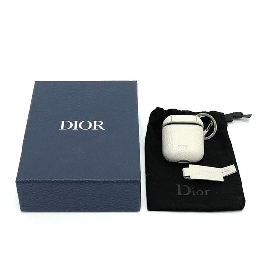 Dior Accessory case 2PUKH190YUZ leather off white logo Earphone case unisex(Unisex) Used Authentic