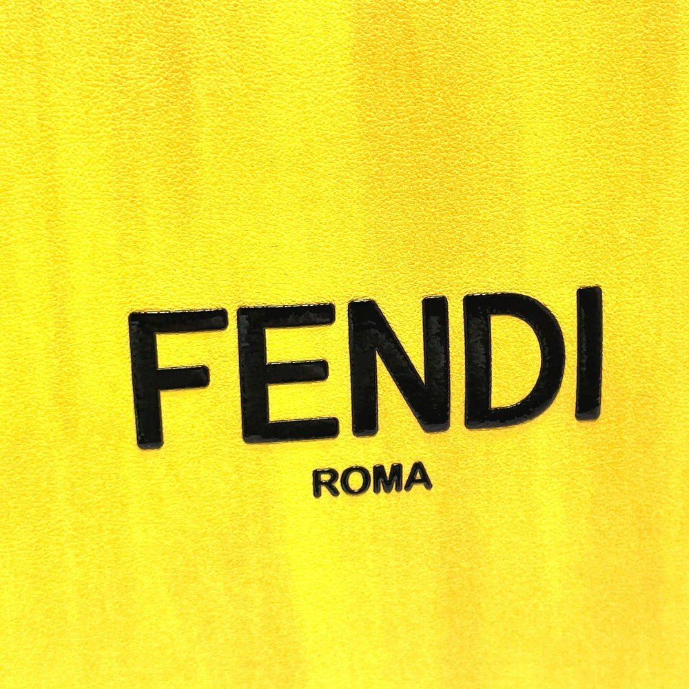 FENDI Shoulder Bag 7VA512 Leather, Calf Leather yellow logo 2WAY small Women Used Authentic