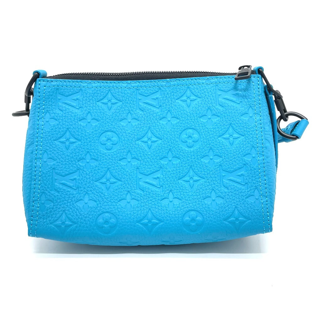 LOUIS VUITTON Shoulder Bag M55925 Monogram Ann Platt Leather blue Monogram Ann Platt Triangle Messenger mens Used Authentic