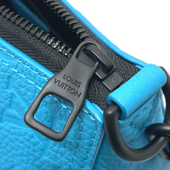 LOUIS VUITTON Shoulder Bag M55925 Monogram Ann Platt Leather blue Monogram Ann Platt Triangle Messenger mens Used Authentic