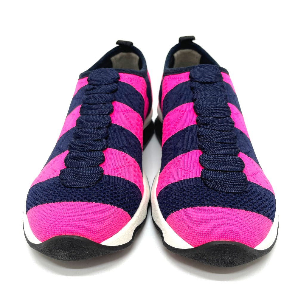 FENDI sneakers mesh Navy x pink Tripe border mesh Women 35 Used Authentic