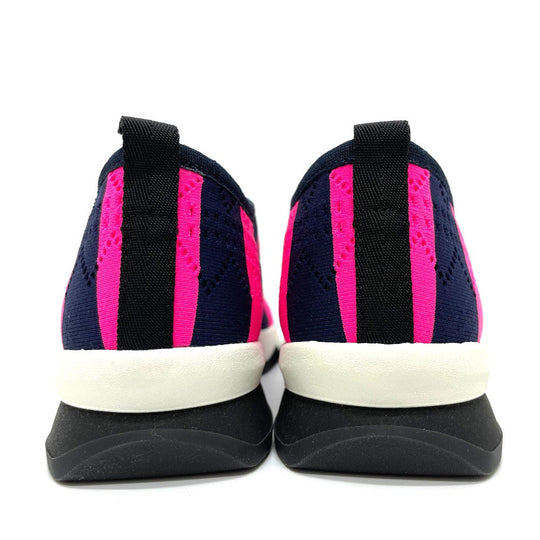 FENDI sneakers mesh Navy x pink Tripe border mesh Women 35 Used Authentic