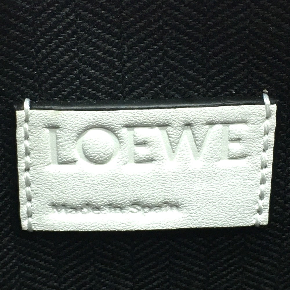 LOEWE Clutch bag leather White x pink anagram T pouch Women Used Authentic
