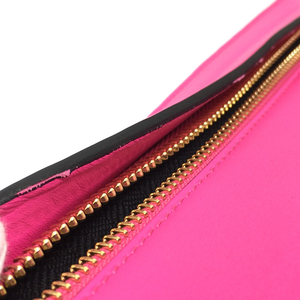 LOEWE Clutch bag leather White x pink anagram T pouch Women Used Authentic