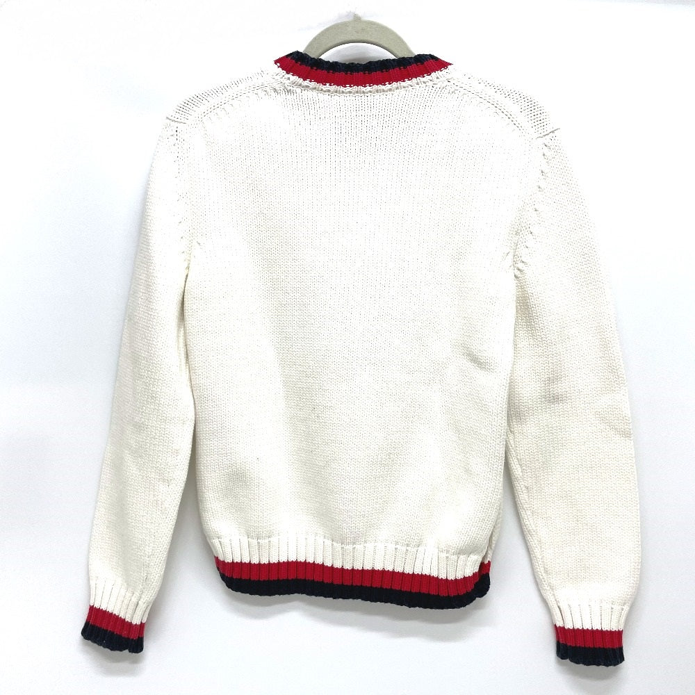 FENDI knit FAE137 cotton white logo Pullover knit Women 38 Used Authentic