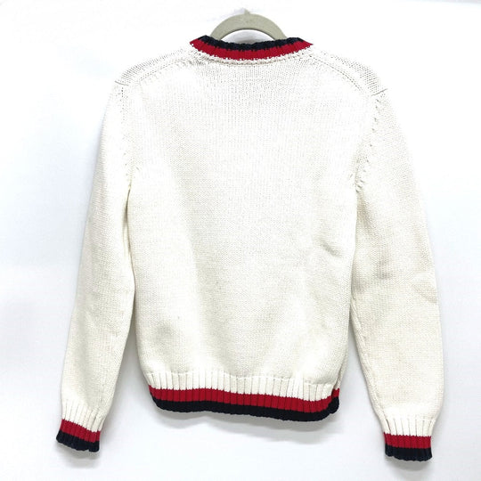 FENDI knit FAE137 cotton white logo Pullover knit Women 38 Used Authentic