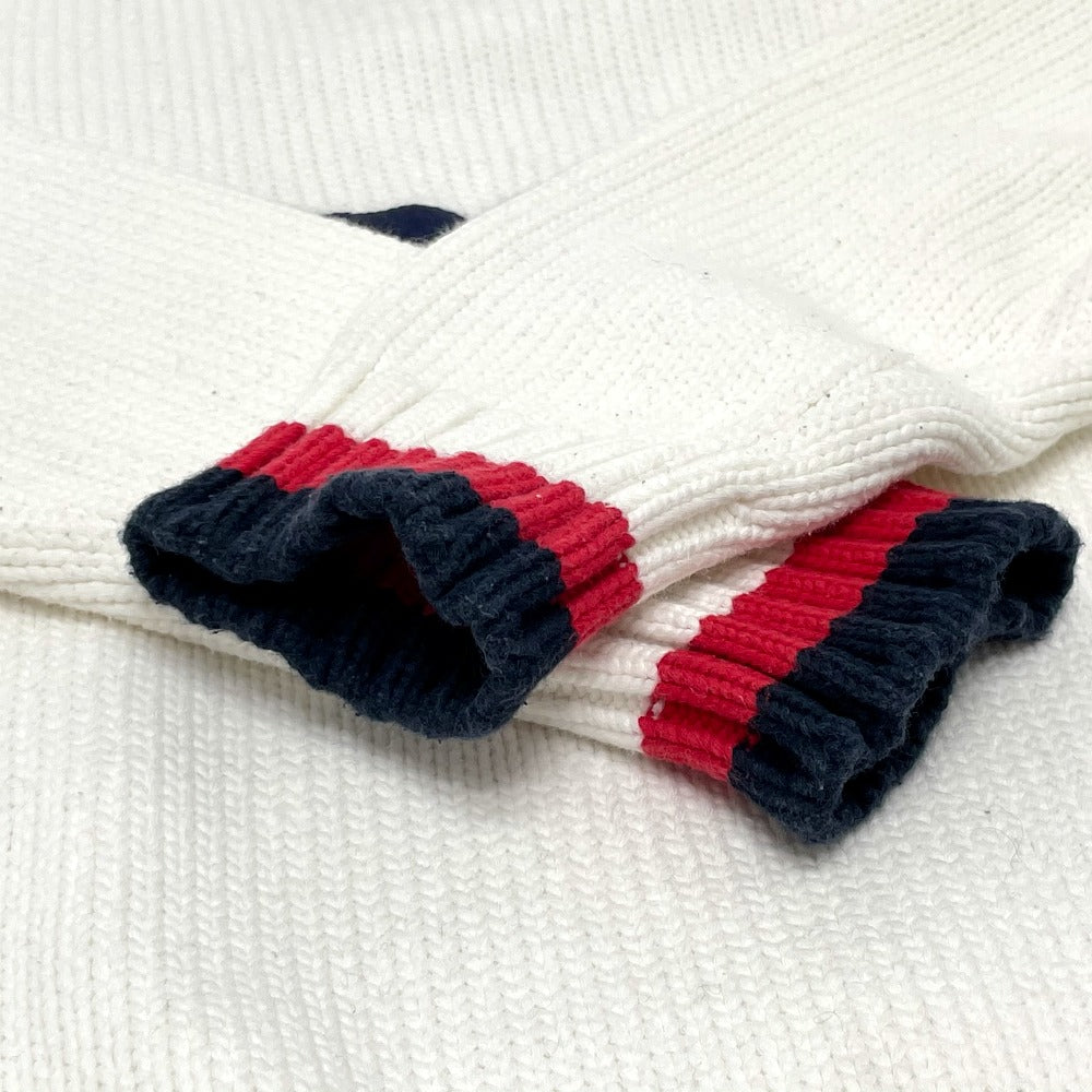 FENDI knit FAE137 cotton white logo Pullover knit Women 38 Used Authentic